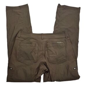 Eddie Bauer First Ascent Pants Mens 34x34 Brown Hiking Nylon Stretch Zip Pockets